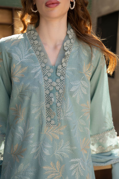 Women Solid Embroidered 3 Piece Suit - ATY002