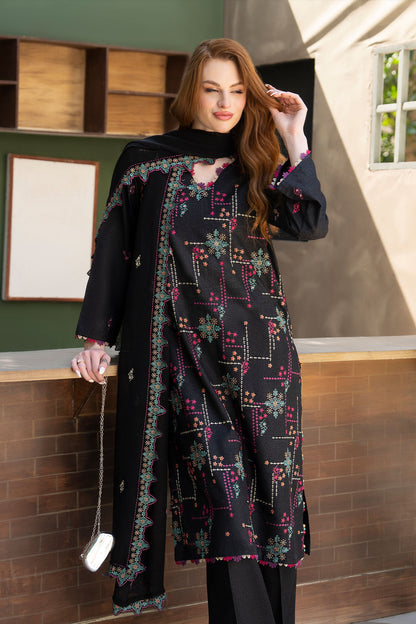 Women Solid Embroidered 3 Piece Suit - ATY003