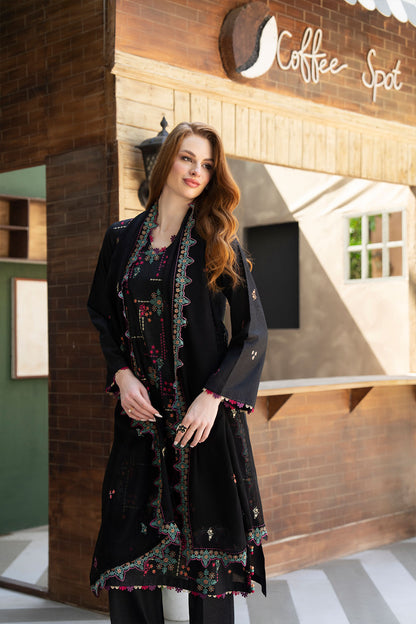 Women Solid Embroidered 3 Piece Suit - ATY003