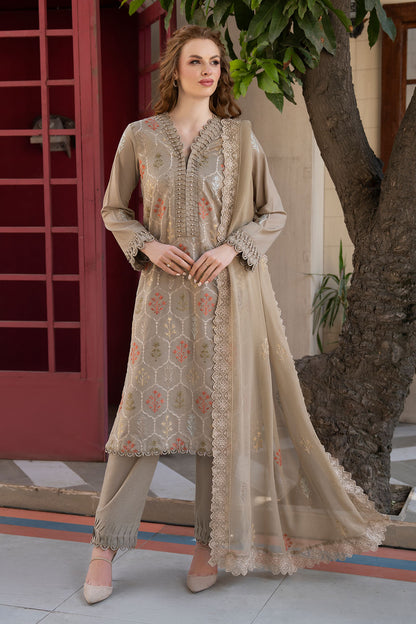 Women Solid Embroidered 3 Piece Suit - ATY004