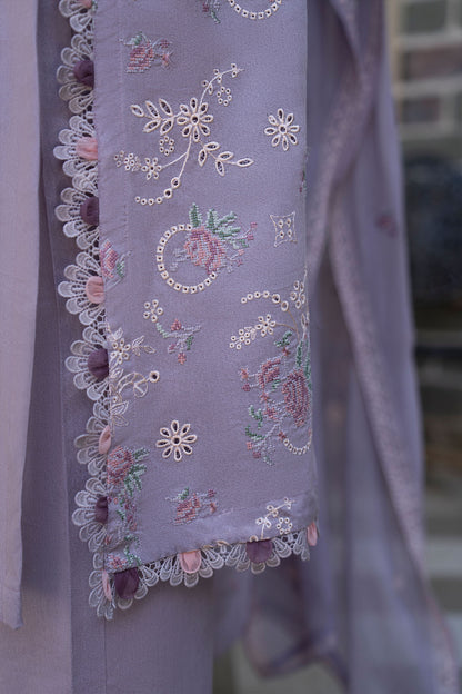 Women Solid Embroidered 3 Piece Suit - ATY005