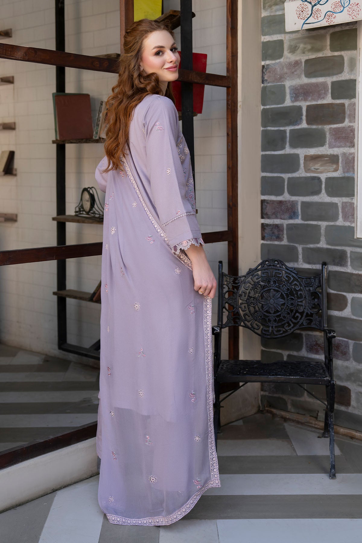 Women Solid Embroidered 3 Piece Suit - ATY005