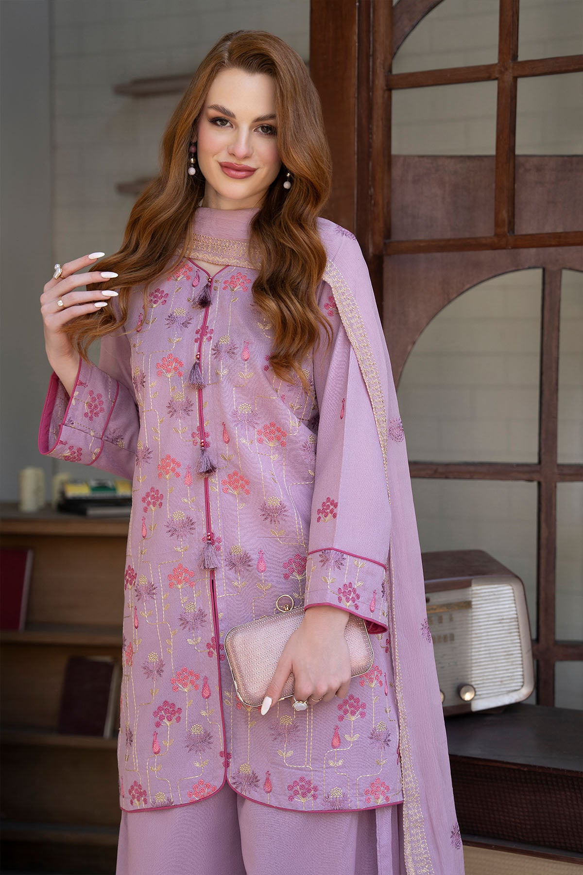 Women Solid Embroidered 3 Piece Suit - ATY006