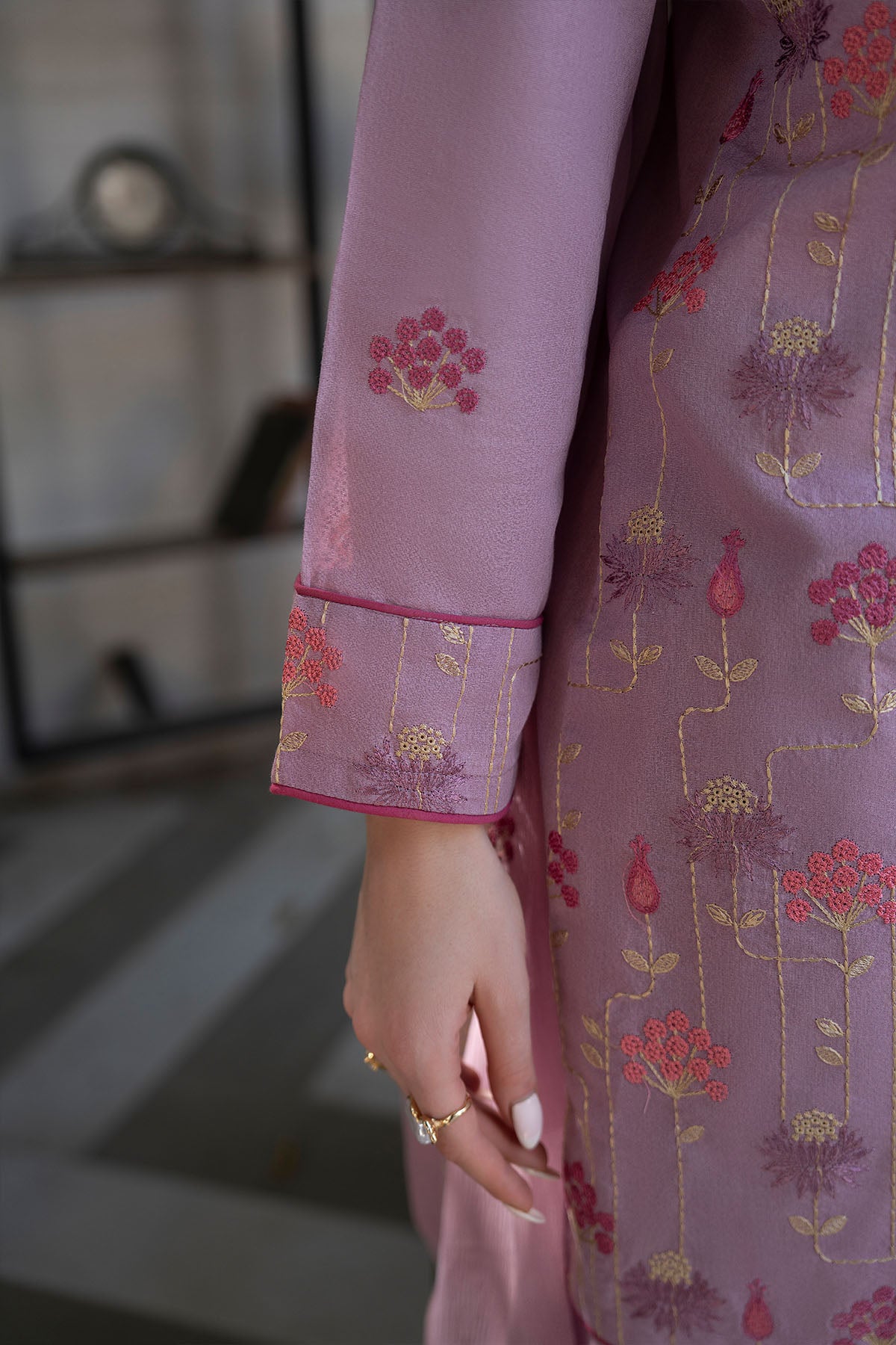 Women Solid Embroidered 3 Piece Suit - ATY006