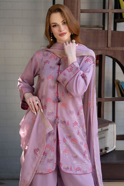 Women Solid Embroidered 3 Piece Suit - ATY006