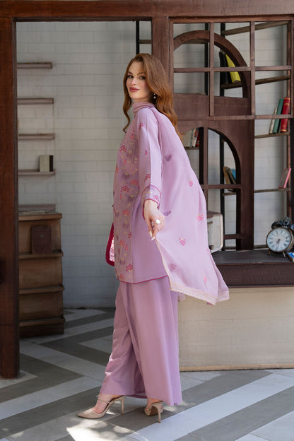 Women Solid Embroidered 3 Piece Suit - ATY006
