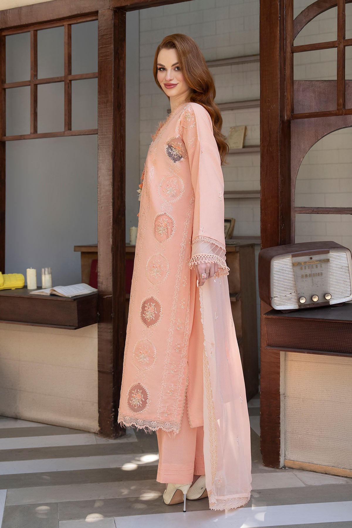 Women Solid Embroidered 3 Piece Suit - ATY008