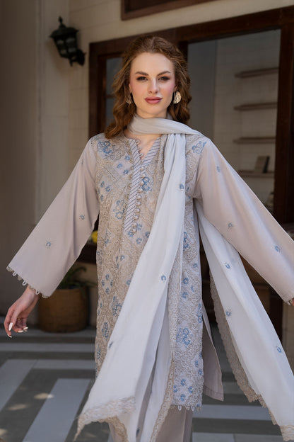 Women Solid Embroidered 3 Piece Suit - ATY009