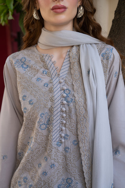 Women Solid Embroidered 3 Piece Suit - ATY009