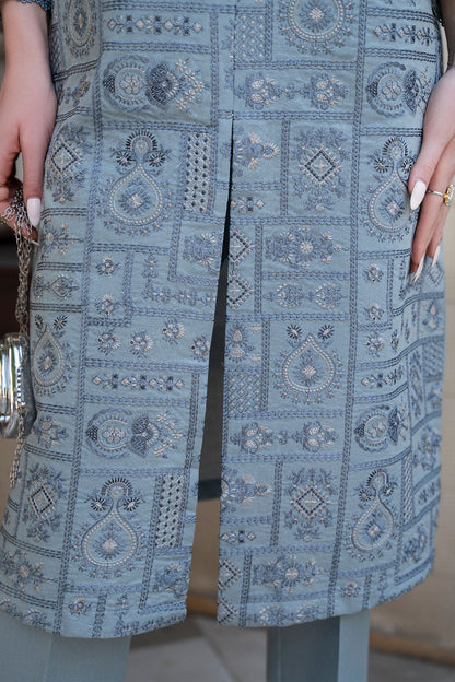 Women Solid Embroidered 3 Piece Suit - ATY010