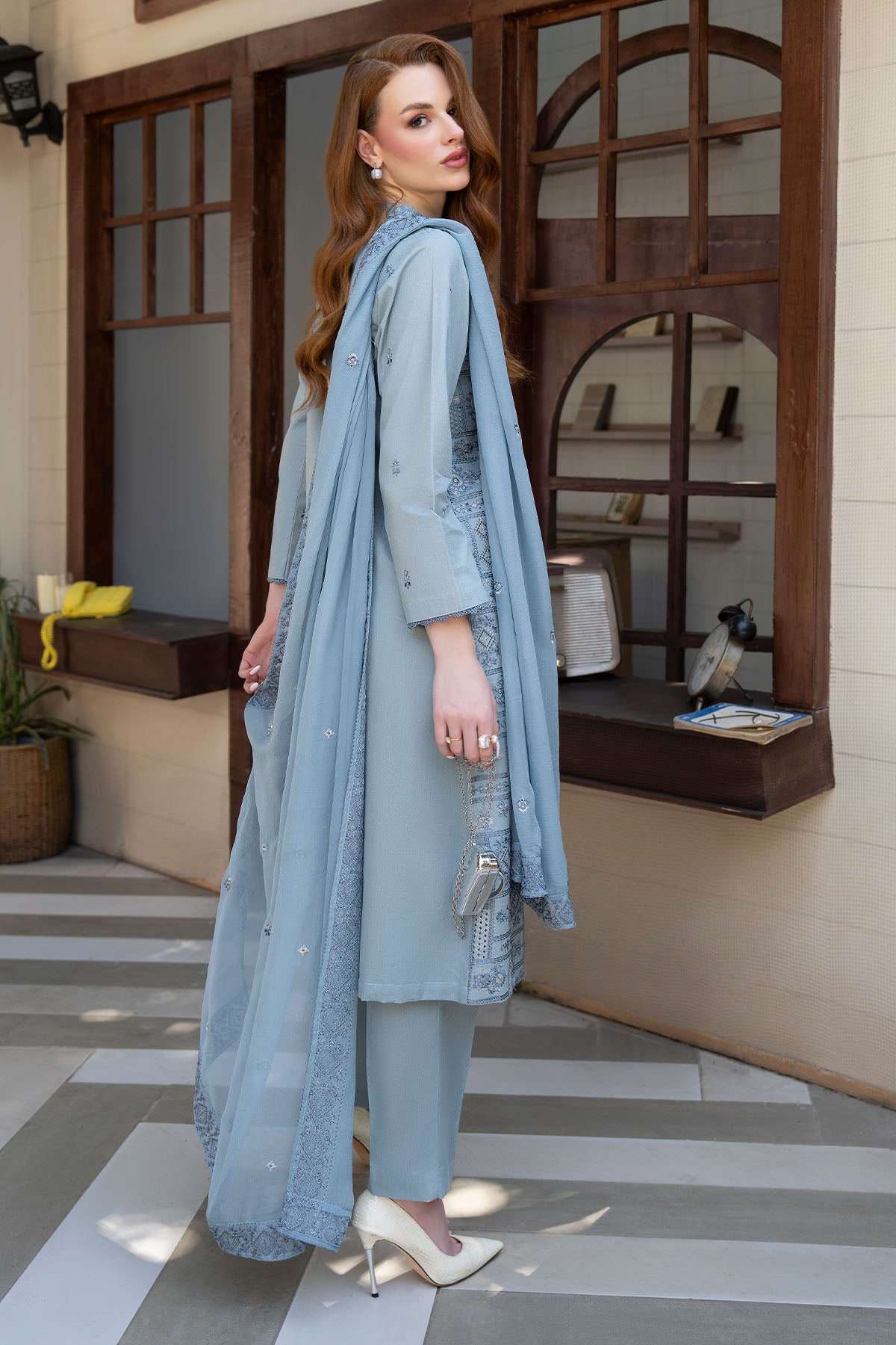 Women Solid Embroidered 3 Piece Suit - ATY010