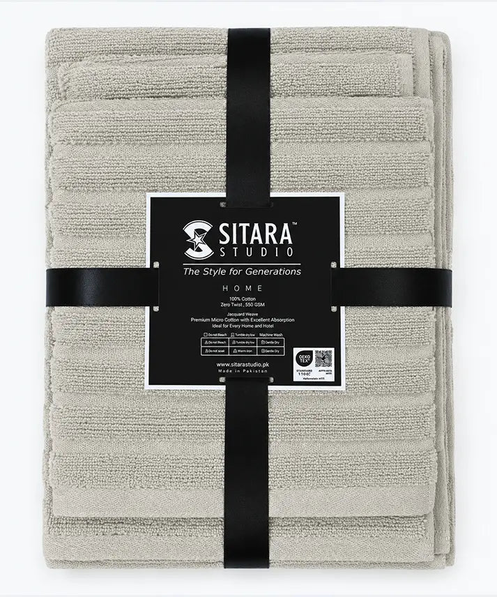 Zig Zag Towel - Grey