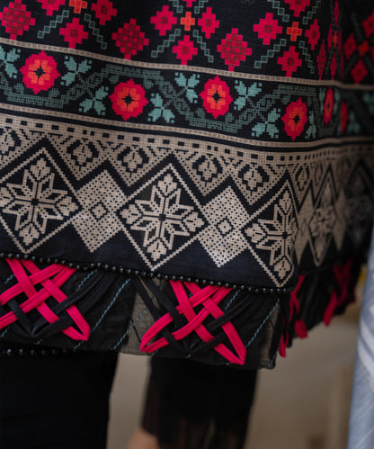Women Printed Embroidered 3 Piece Suit - CLAC45