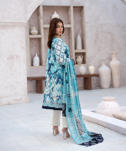 Women Printed Embroidered 3 Piece Suit - CLC555