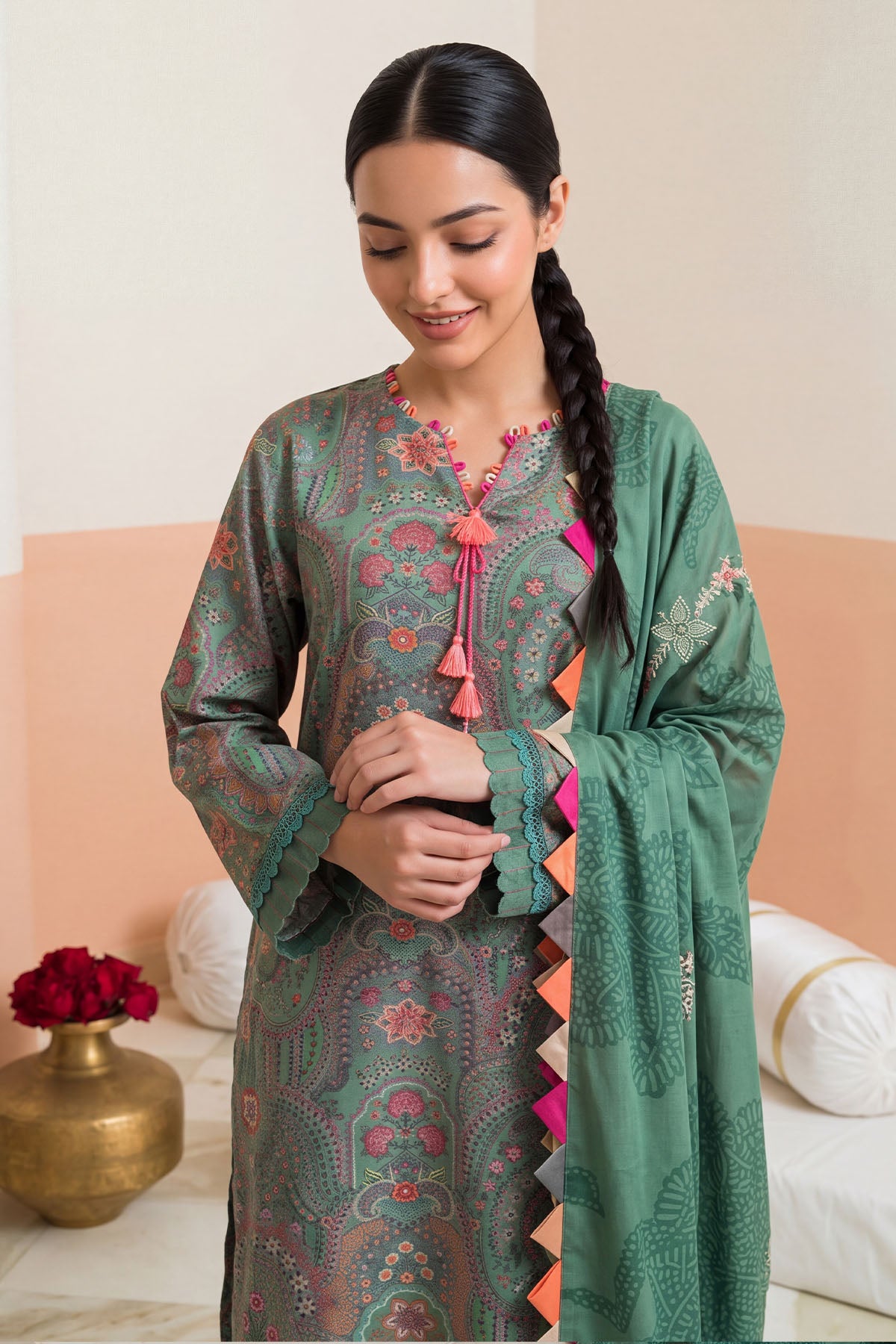 Women Embroidered 3 Piece Suit - CLC663