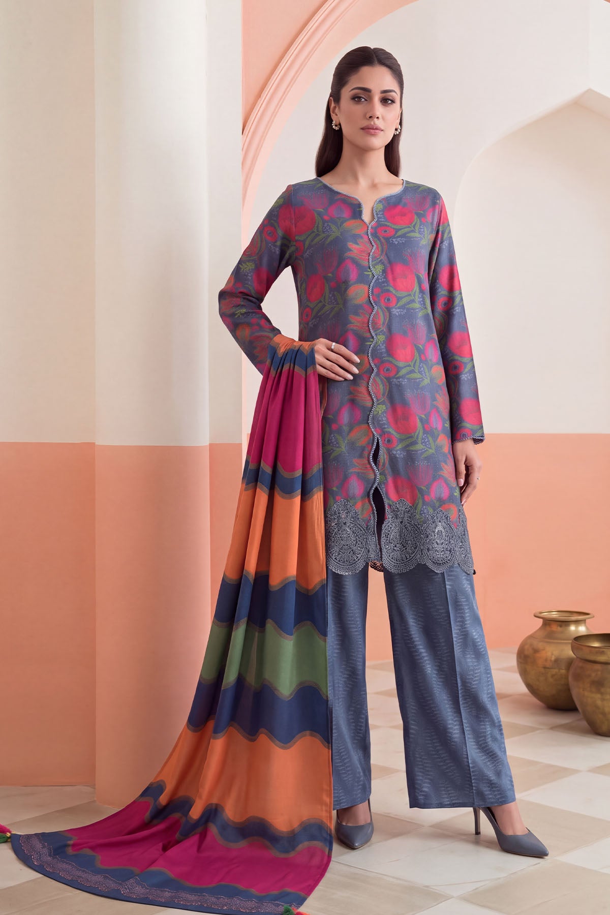 Women Embroidered 3 Piece Suit - CLC665
