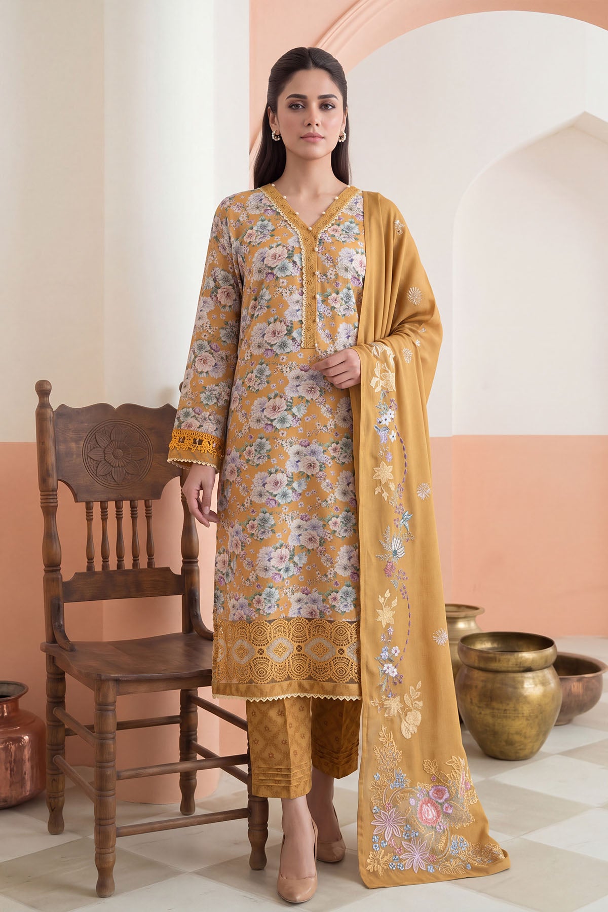Women Embroidered 3 Piece Suit - CLC667