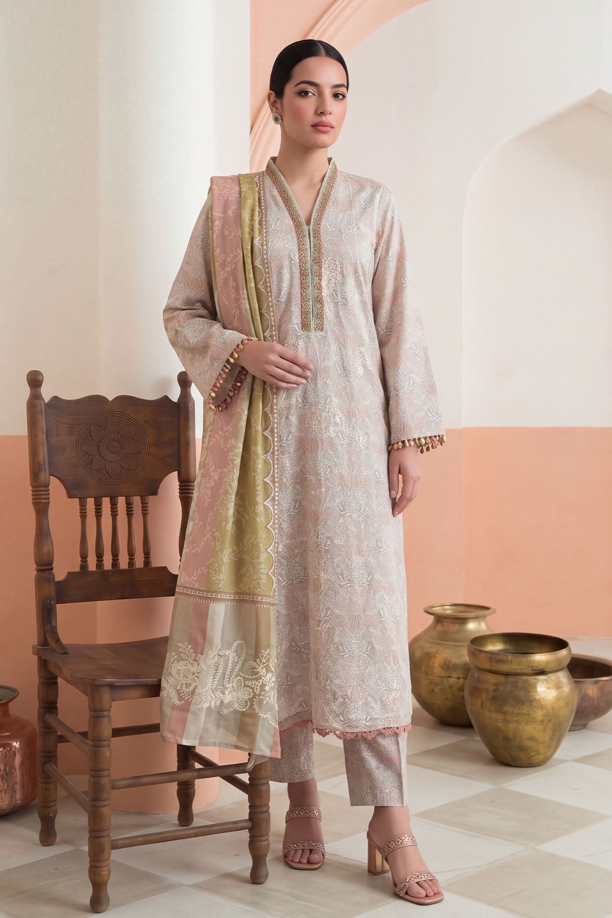 Women Embroidered 3 Piece Suit - CLC670