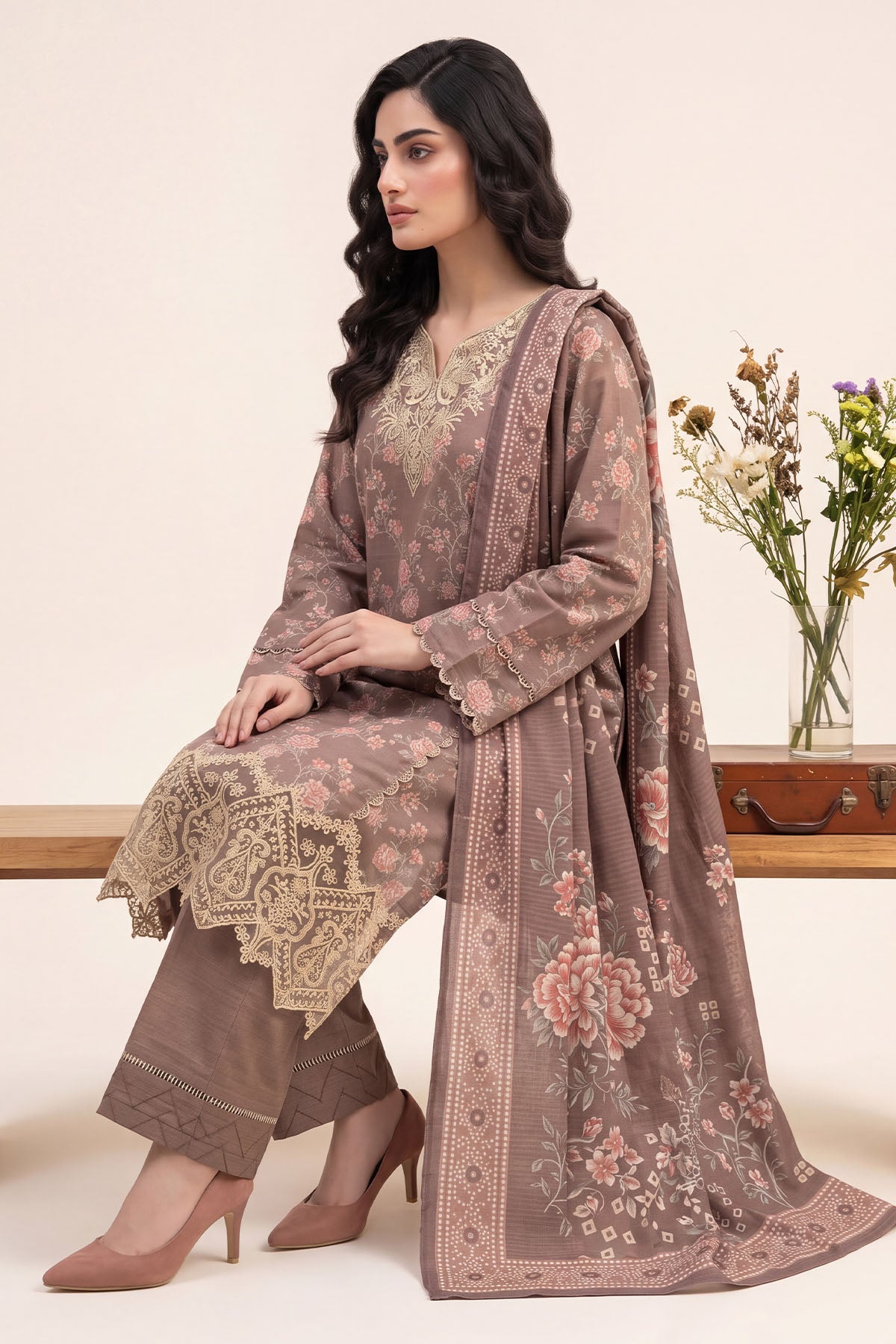 Women Embroidered 3 Piece Suit - CLC092
