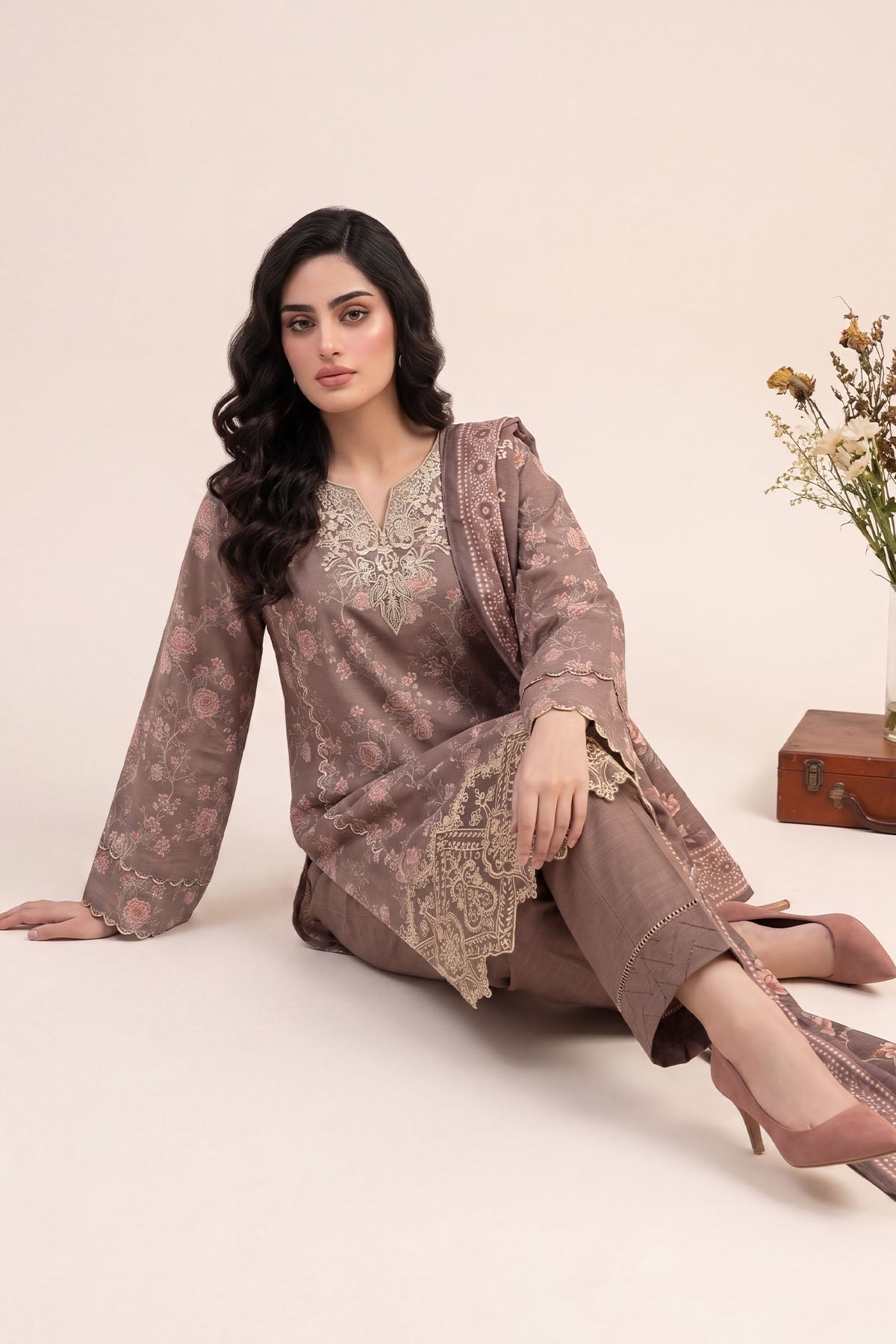 Women Embroidered 3 Piece Suit - CLC092
