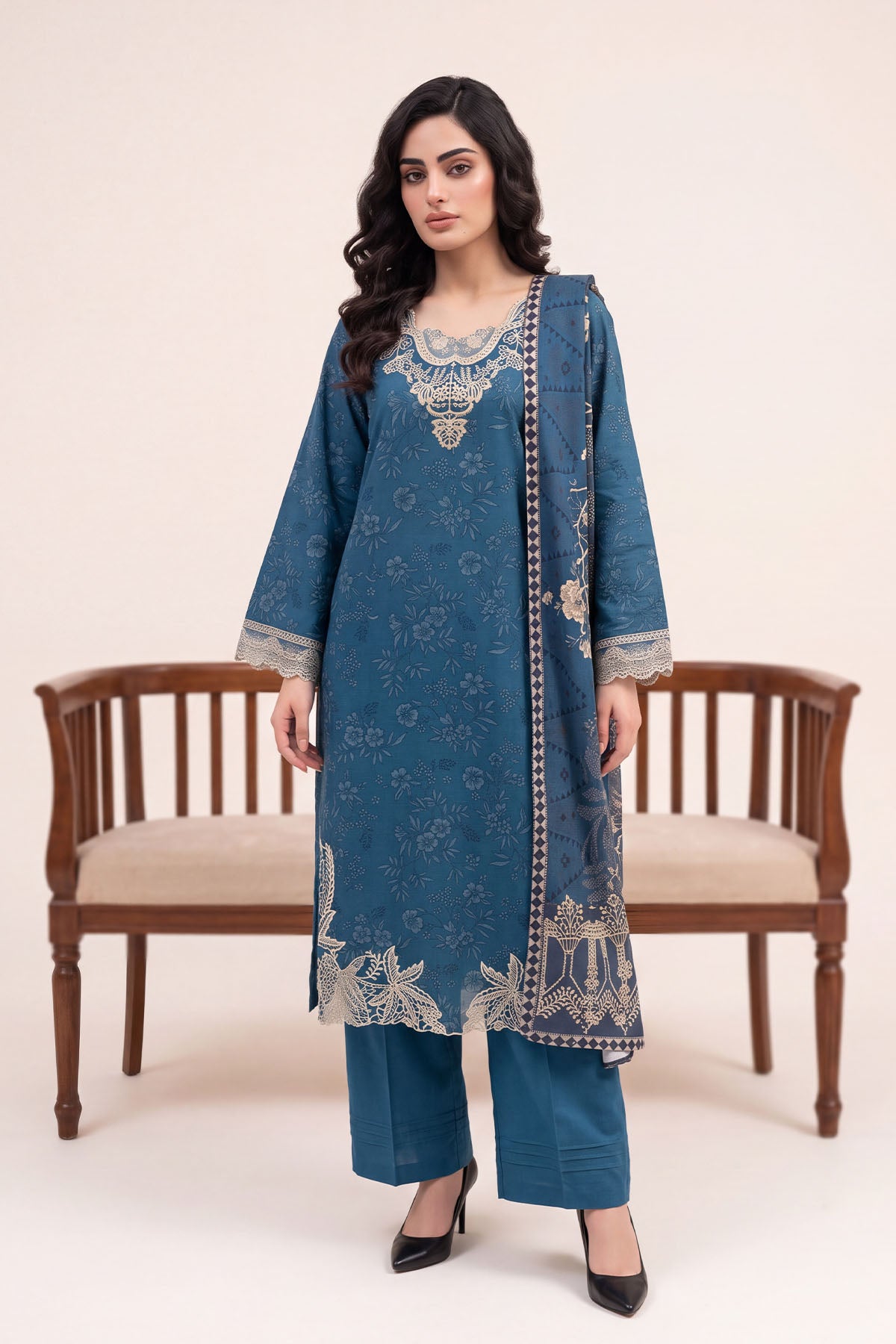 Women Embroidered 3 Piece Suit - CLC093