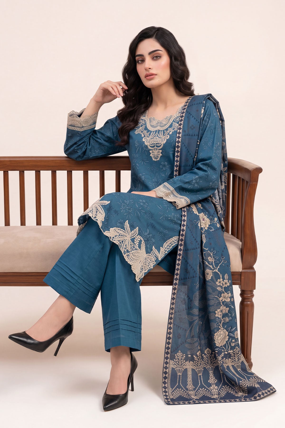 Women Embroidered 3 Piece Suit - CLC093
