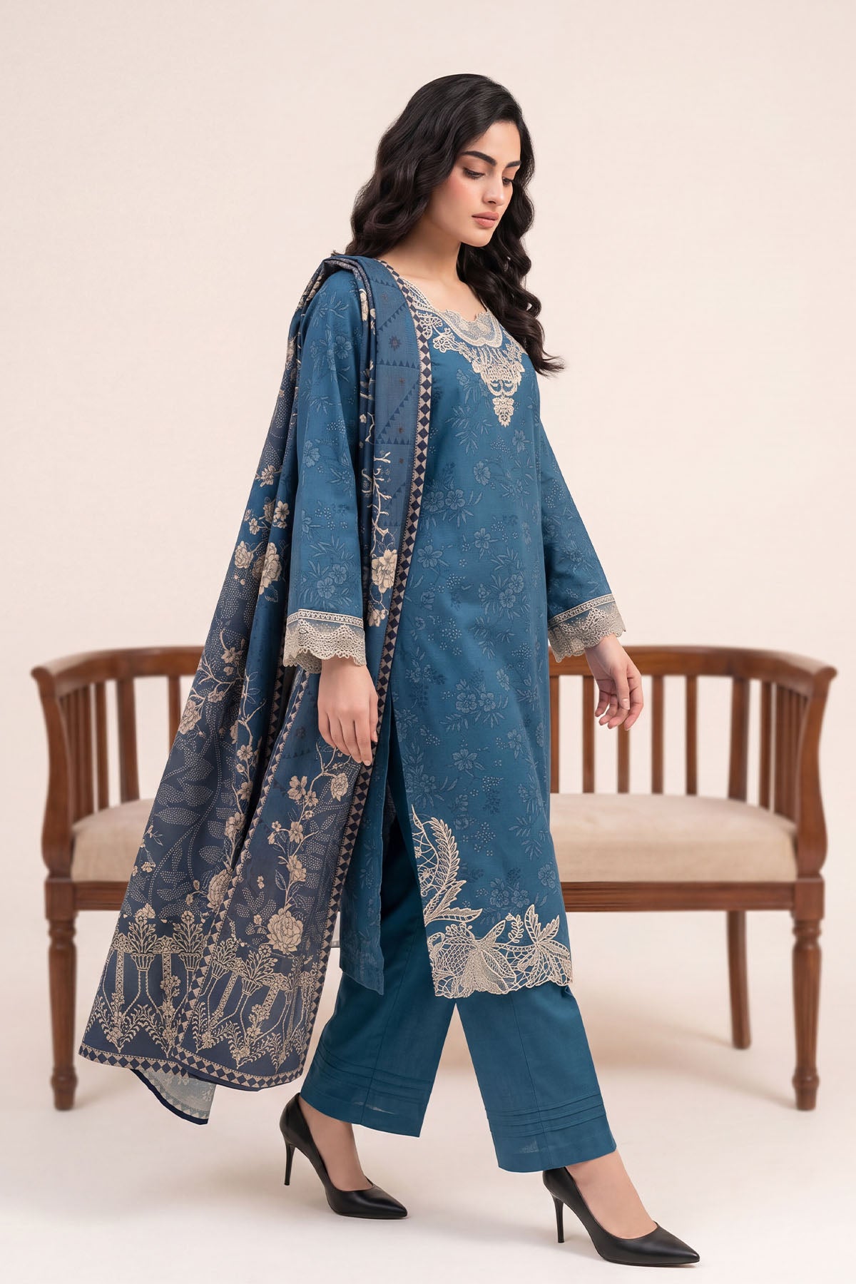 Women Embroidered 3 Piece Suit - CLC093