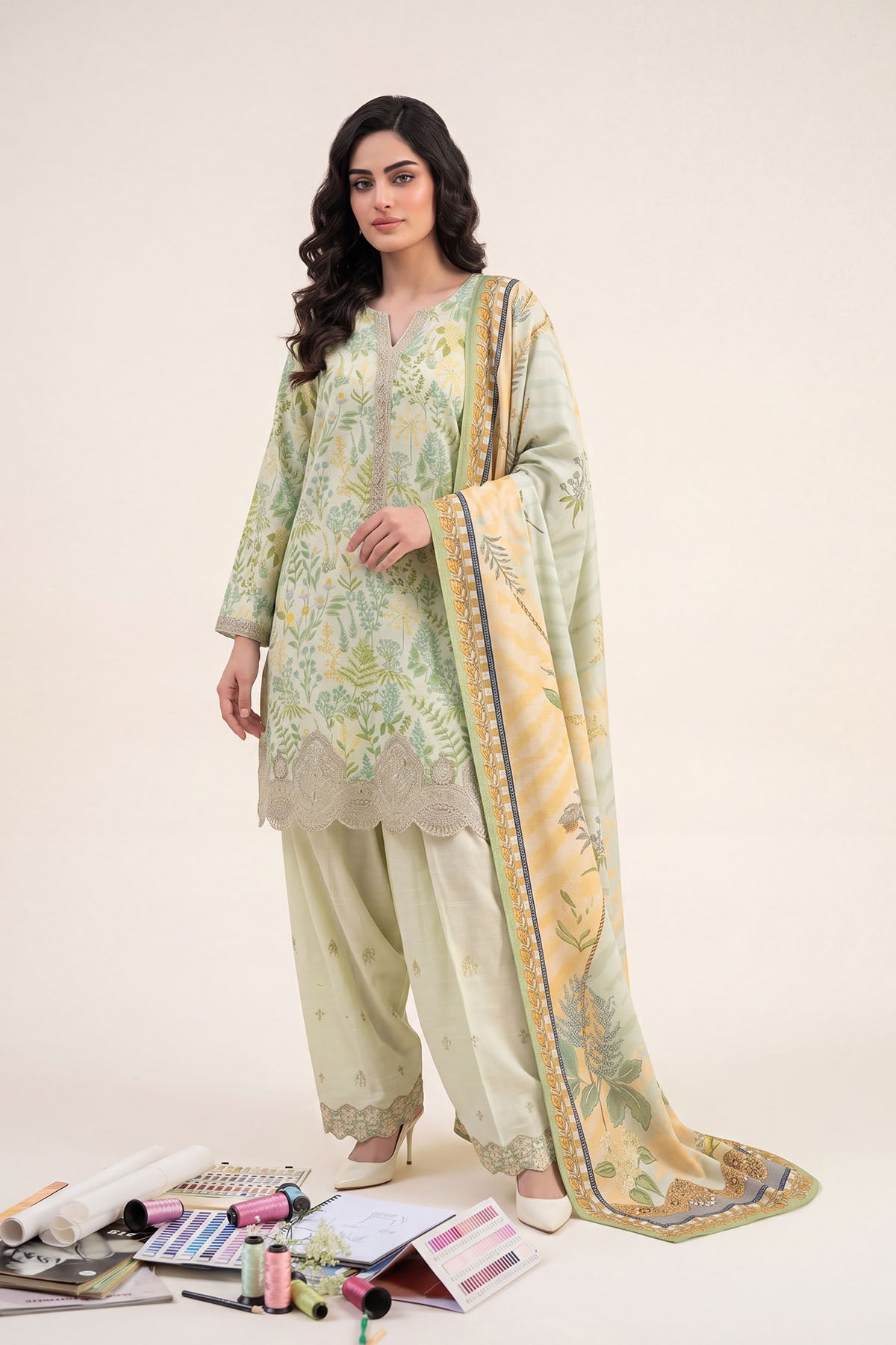 Women Embroidered 3 Piece Suit - CLC094