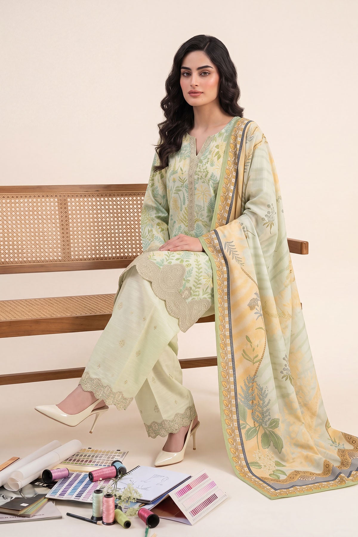 Women Embroidered 3 Piece Suit - CLC094
