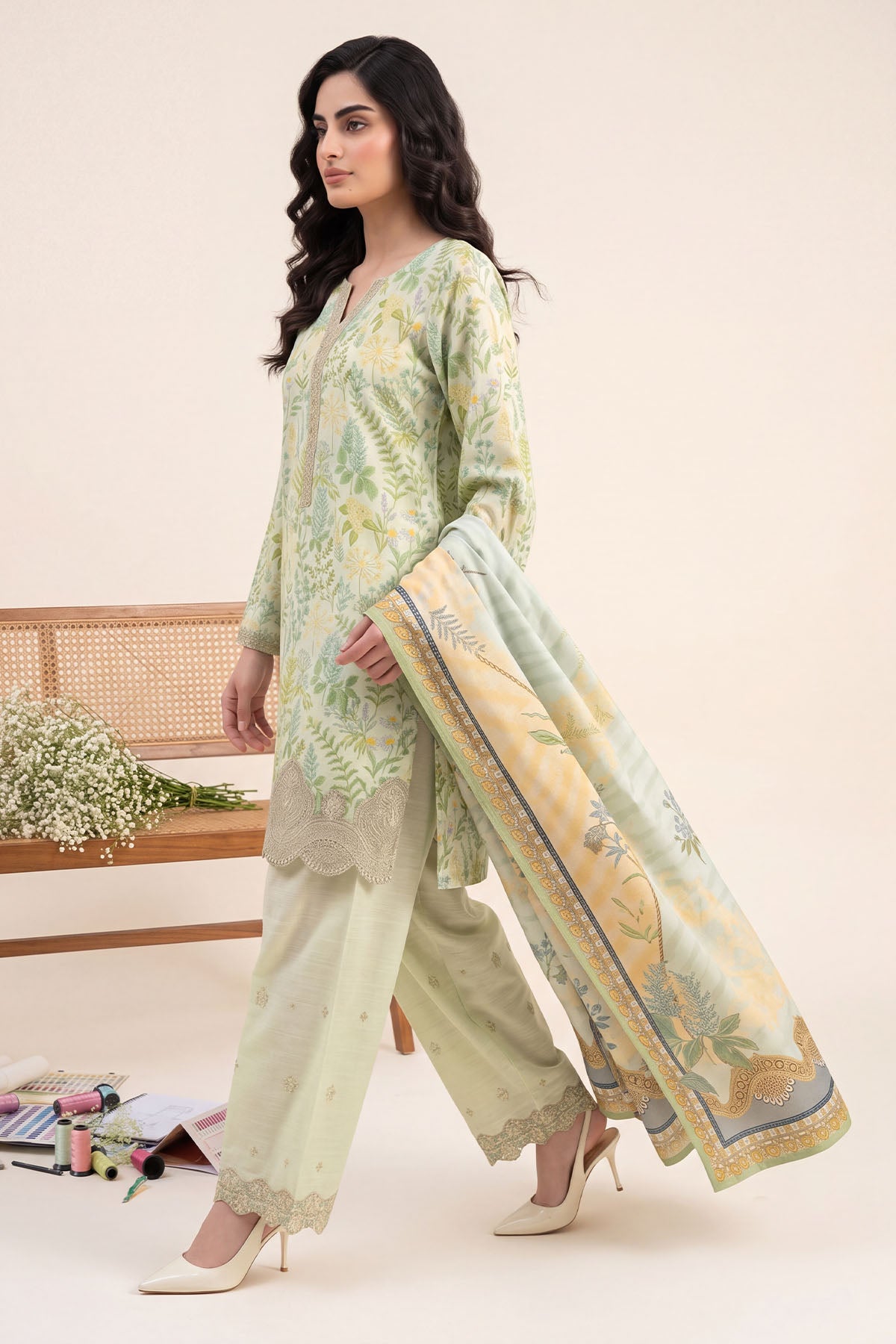 Women Embroidered 3 Piece Suit - CLC094
