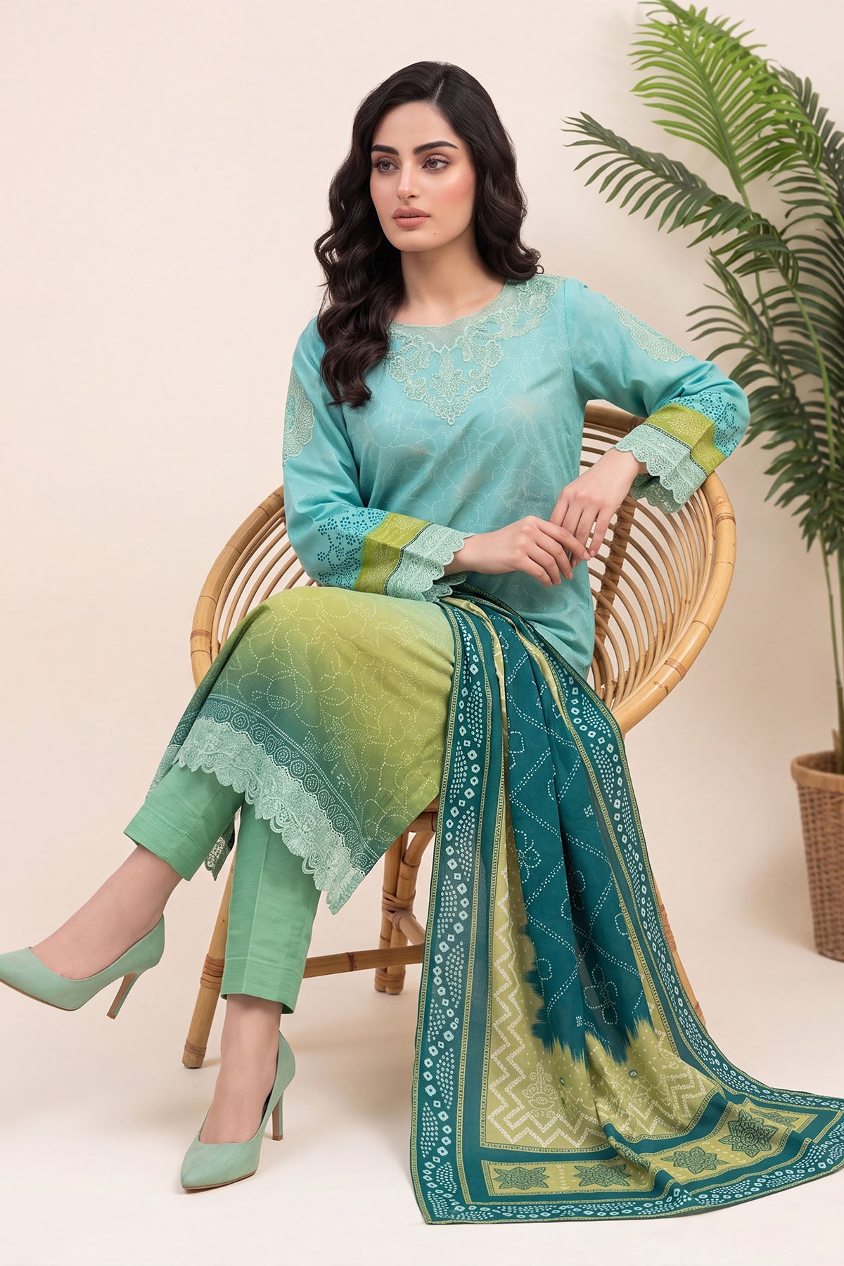 Women Embroidered 3 Piece Suit - CLC095