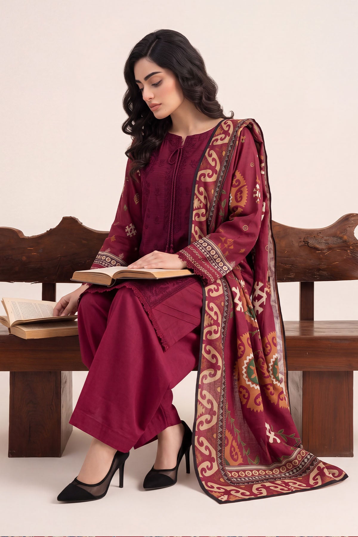 Women Embroidered 3 Piece Suit - CLC097