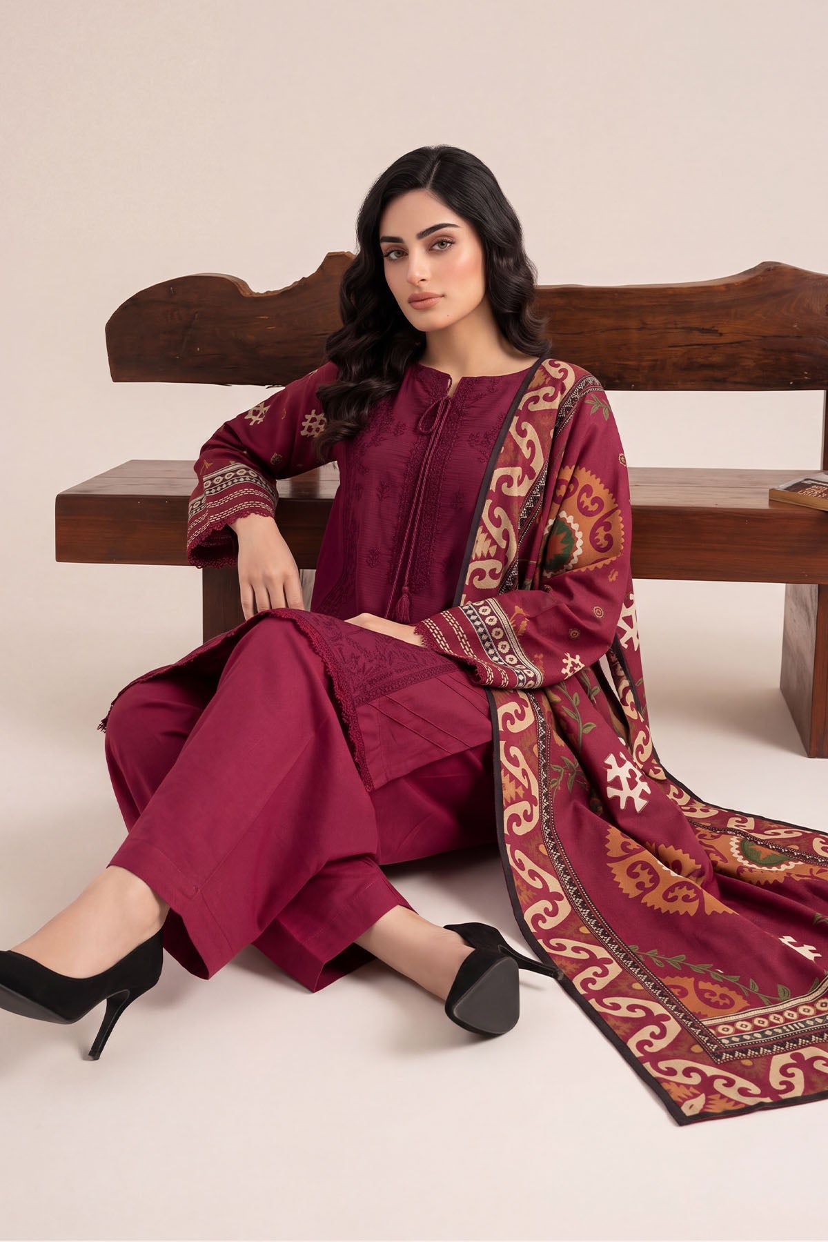 Women Embroidered 3 Piece Suit - CLC097