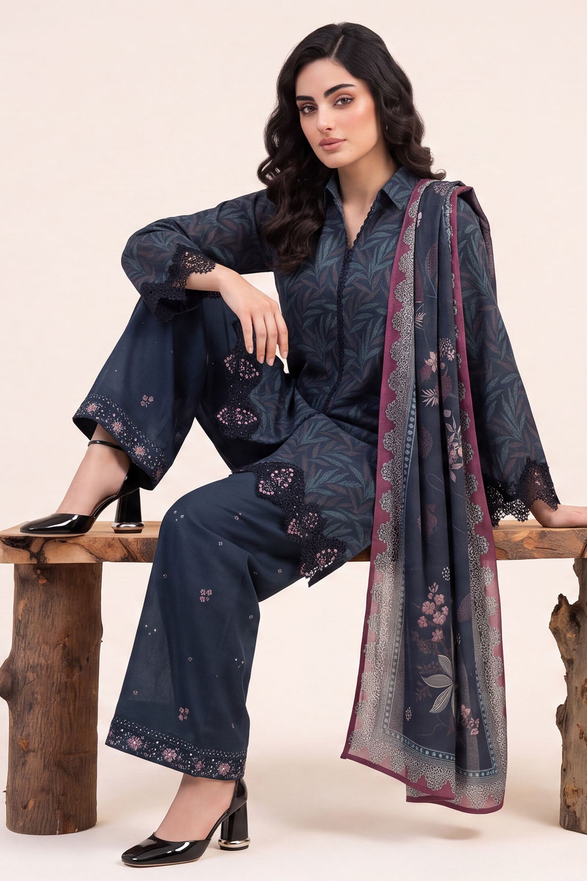 Women Embroidered 3 Piece Suit - CLC099