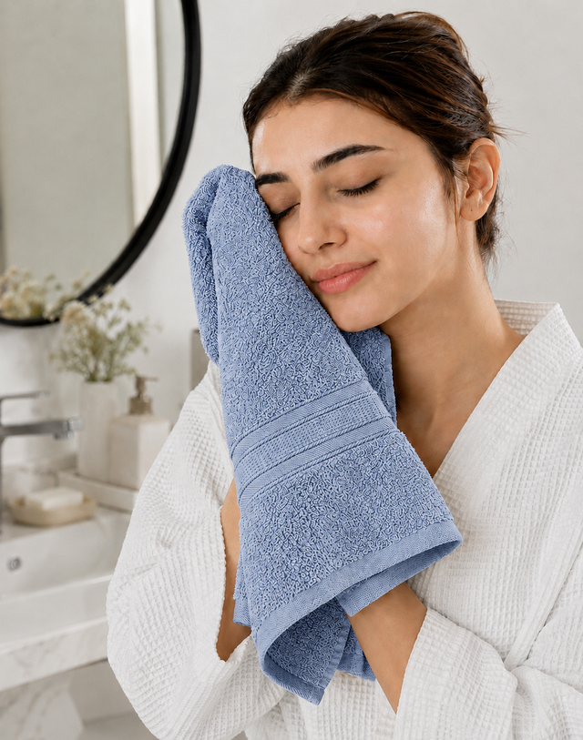 3 Piece Face Towel Set | Light Blue