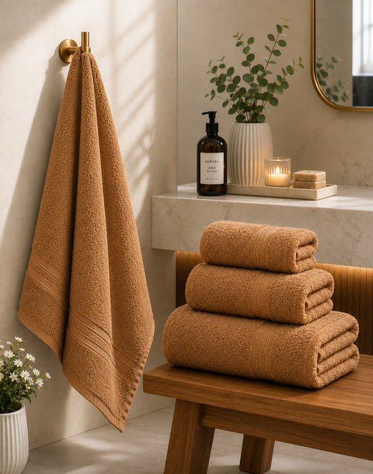3 Piece Towel Set | Light brown