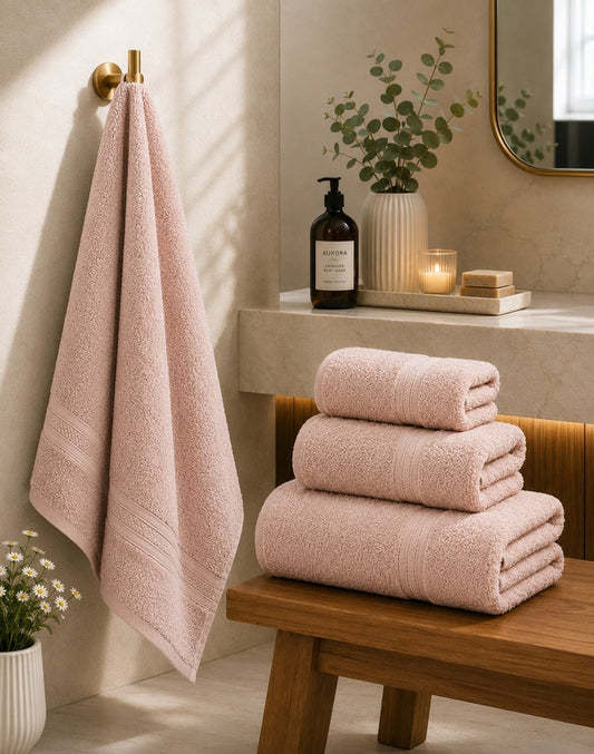 3 Piece Towel Set | Light Pink