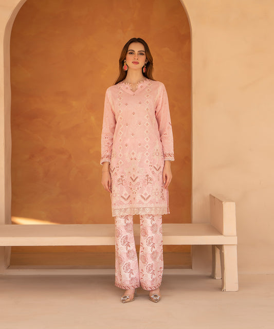 Women Printed Embroidered 2 Piece Suit - CLC053