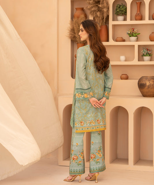 Women Printed Embroidered 2 Piece Suit - CLC054