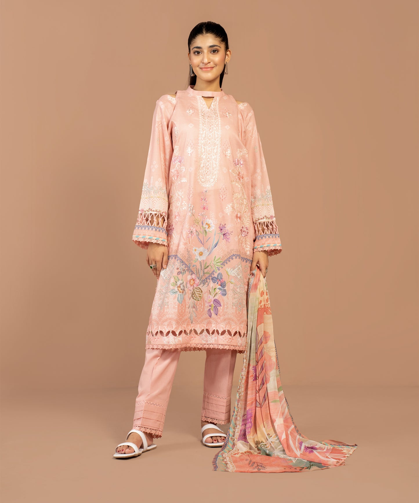 Women Printed Embroidered 2 Piece Suit - CLC560