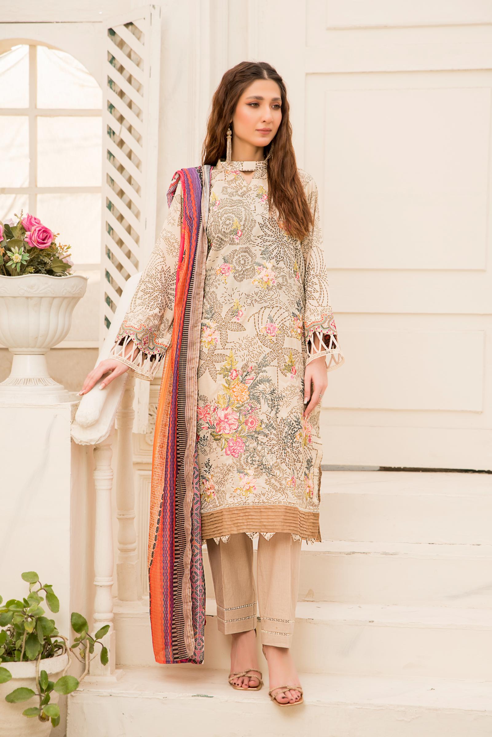 3PC Embroidered Suit - Classic 629
