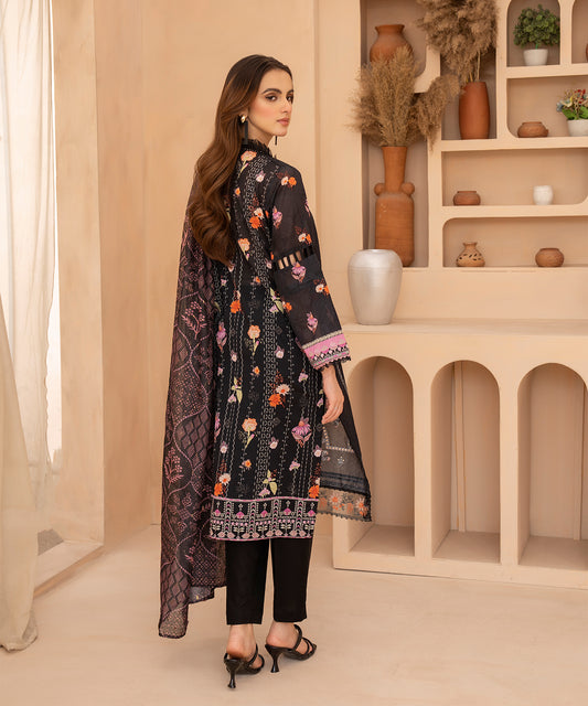Women Printed Embroidered 3 Piece Suit - CLC064
