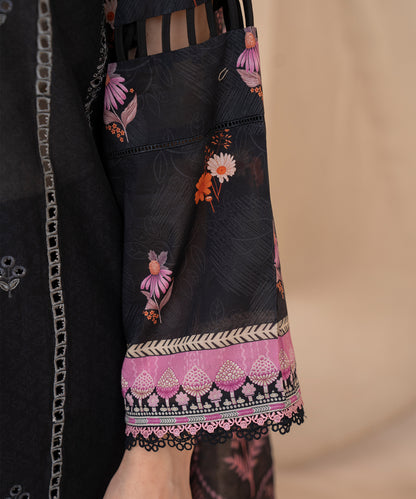 Women Printed Embroidered 3 Piece Suit - CLC064