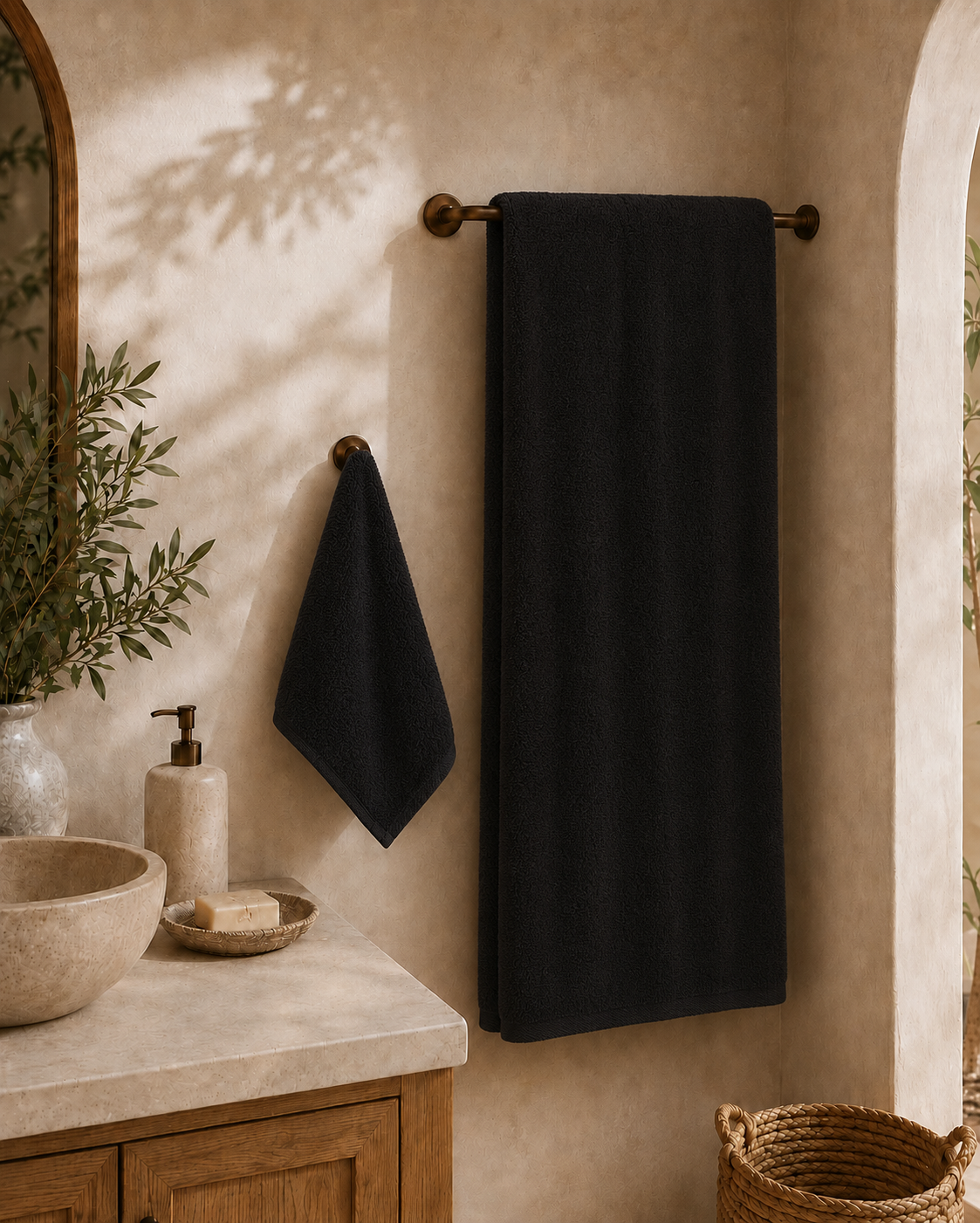 Dobby Bath Towel - BLK