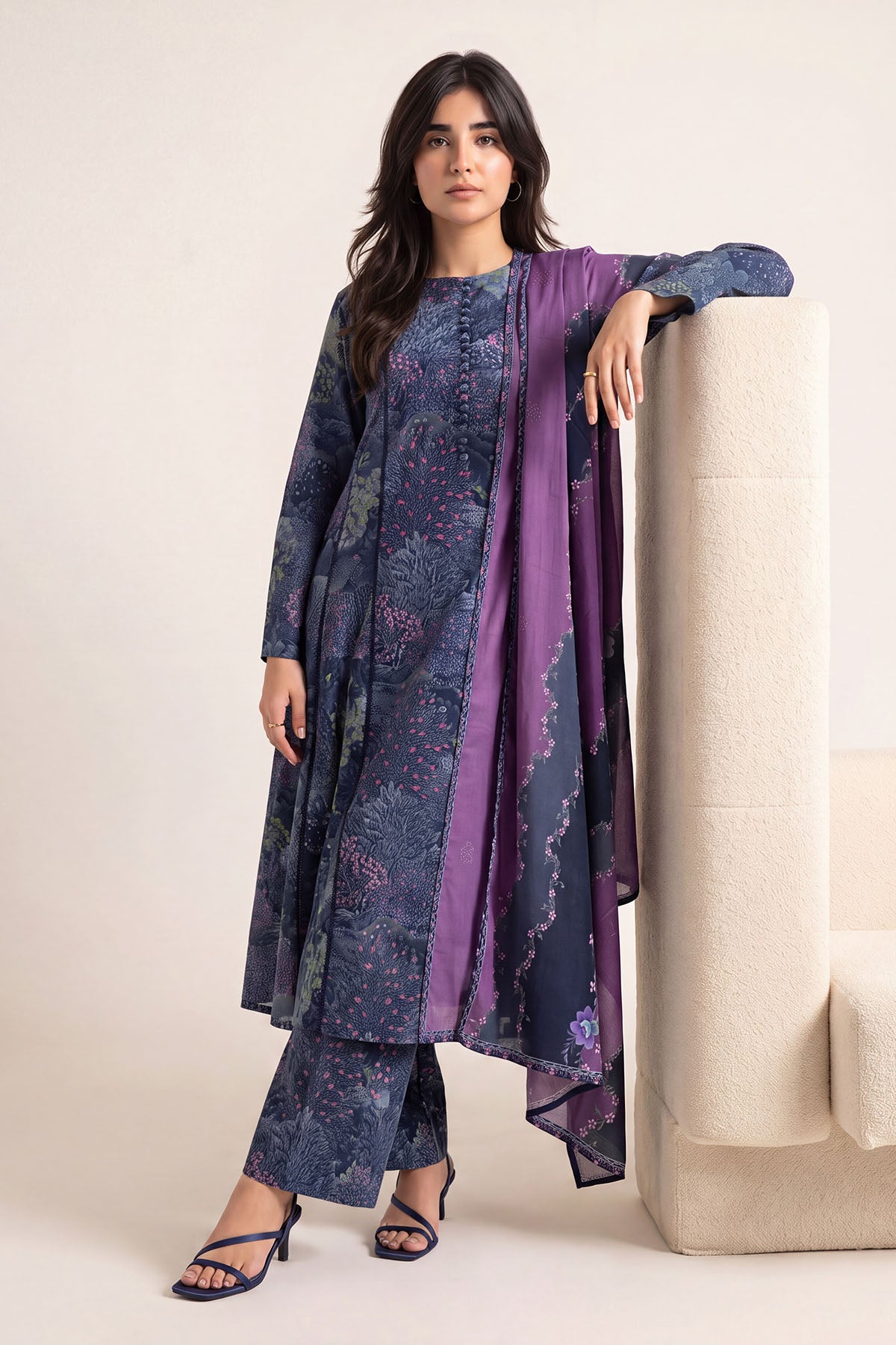 Women Printed 3 Piece Suit - DTD156