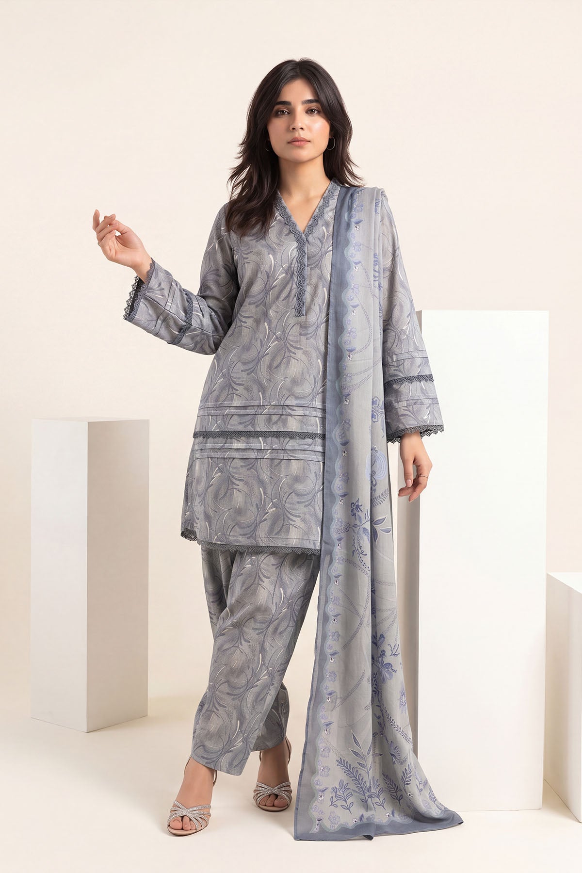 Women Printed 3 Piece Suit - DTD157