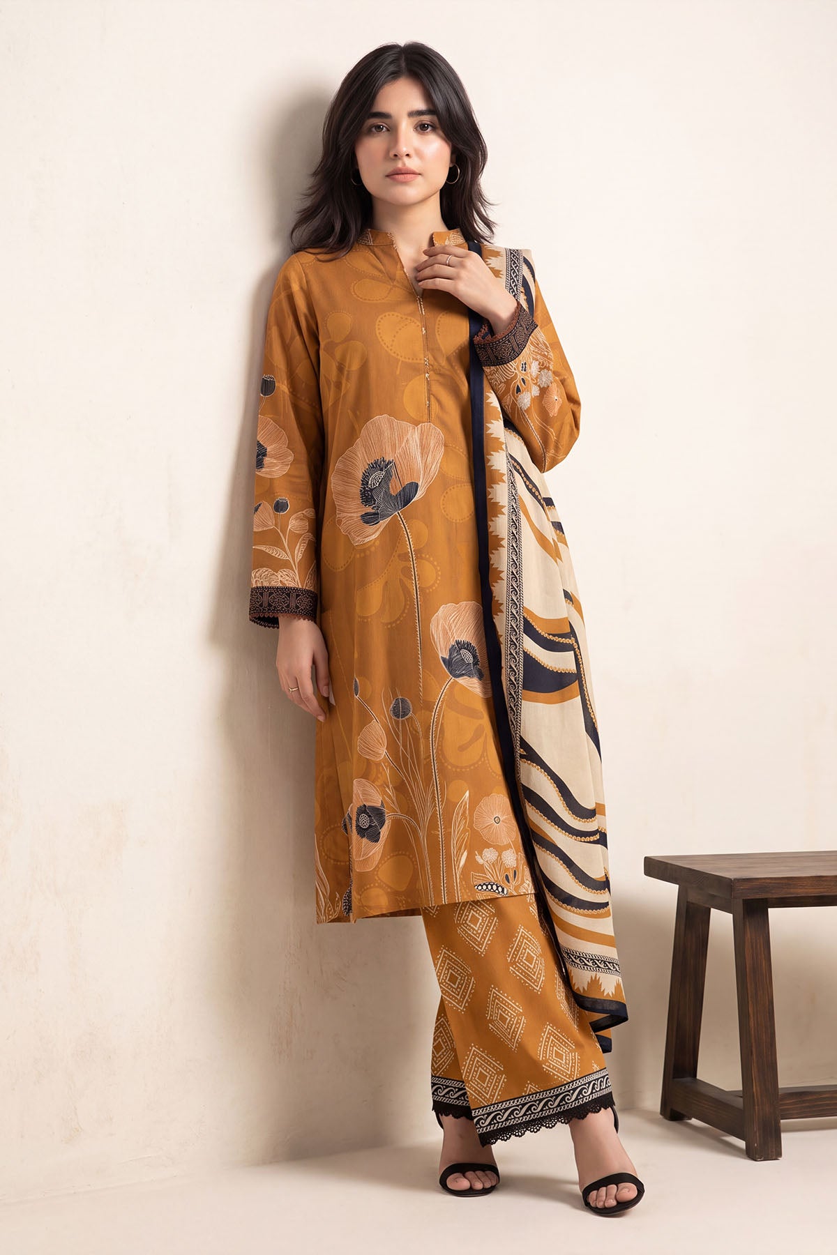 Women Printed 3 Piece Suit - DTD164