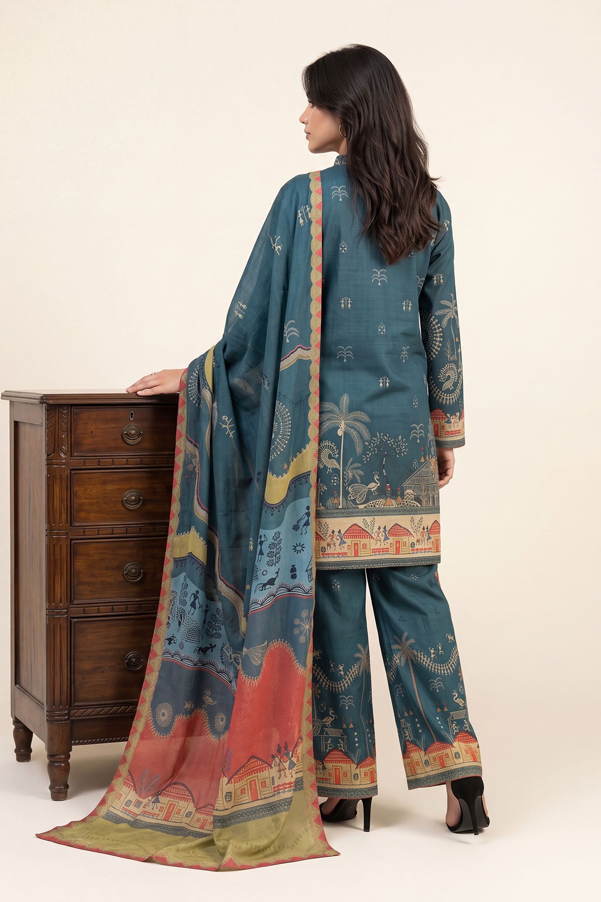 Women Printed 3 Piece Suit - DTD165