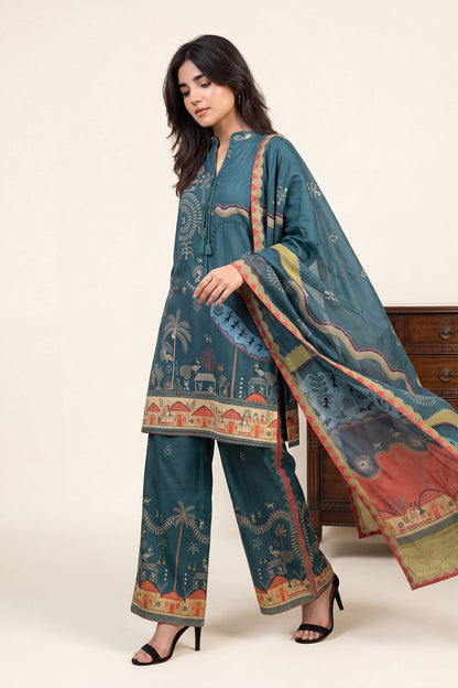 Women Printed 3 Piece Suit - DTD165