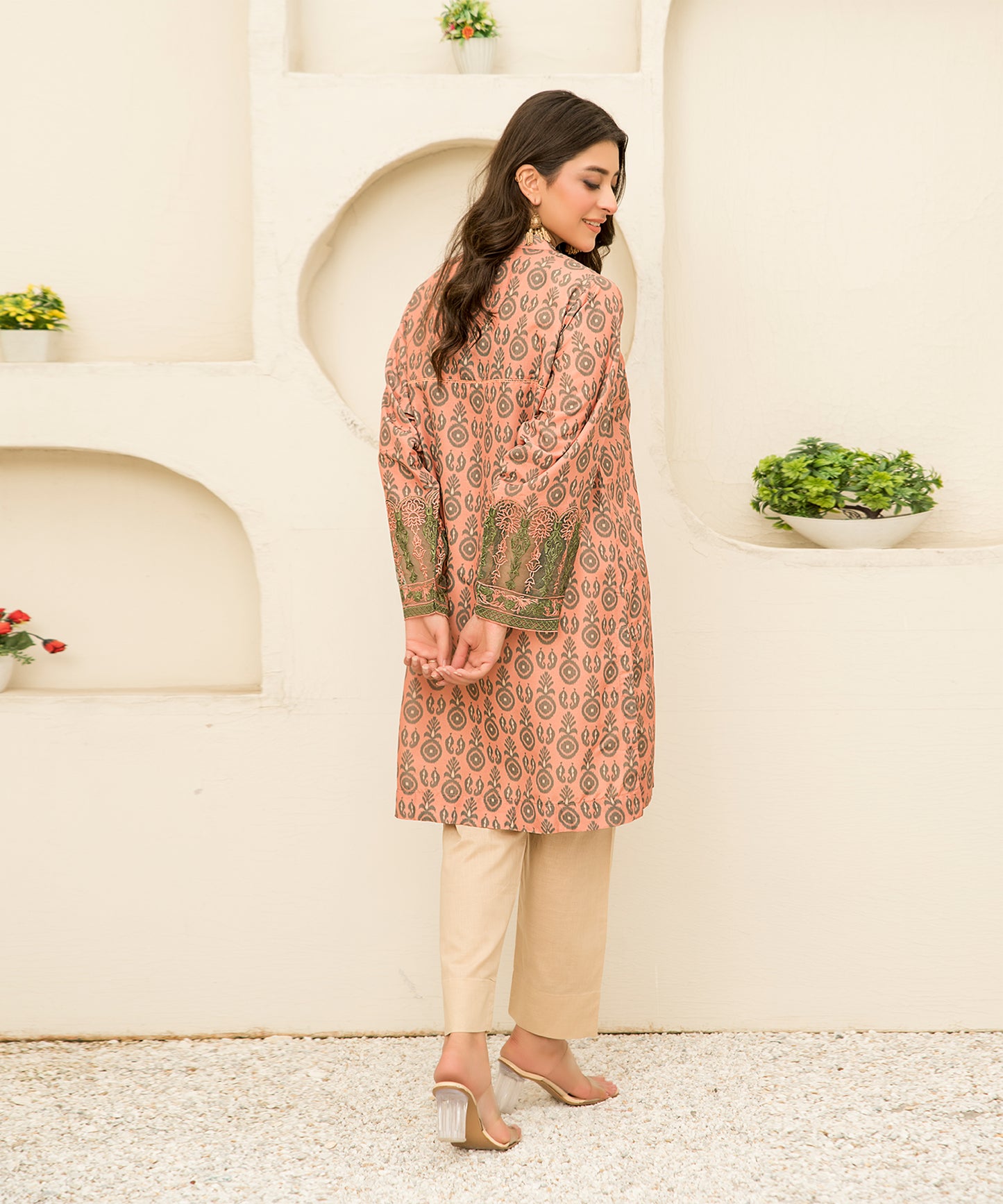 Women Printed Embroidered Shirt - LDS908